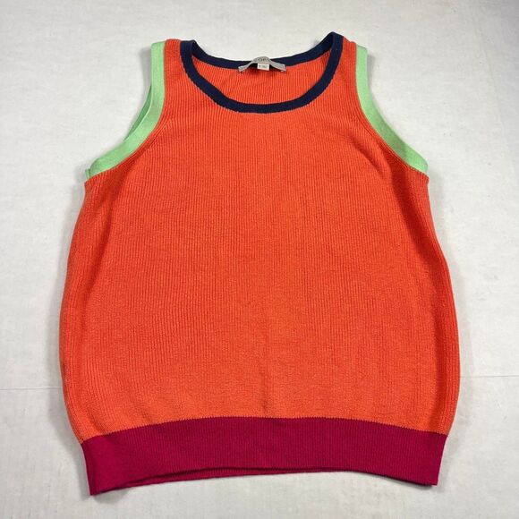 LOFT Sweaters - LOFT Sleeveless Sweater Tank Colorblock Casual Preppy Knit Work Pullover MEDIUM